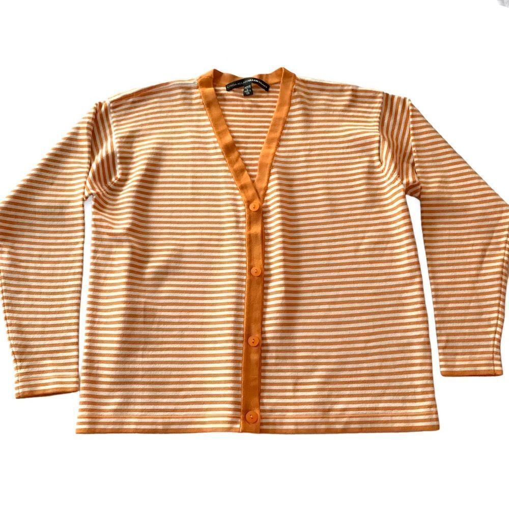Ellen Tracy Striped Cardigan Sweater
